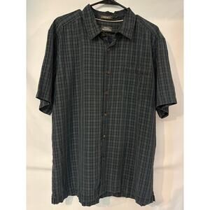 Quiksilver Waterman Button Down Black Plaid Comfort Fit Sz XL